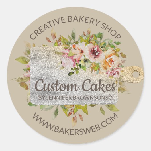 Backofen Baker Küche Blumenkohl Runder Aufkleber (Vorderseite)