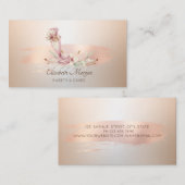 Backofen Blume Rose Gold Pinselstrich Visitenkarte (Vorne/Hinten)