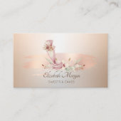 Backofen Blume Rose Gold Pinselstrich Visitenkarte (Vorderseite)