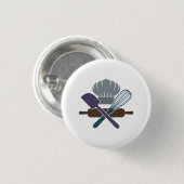 Backofen Kochen Lover Funny Koch Kulinarisch Button (Vorne & Hinten)