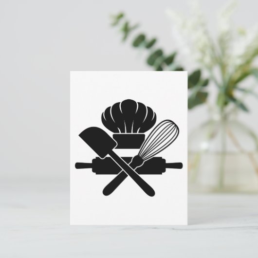 Backofen Kochen Lover Funny Koch Kulinarisch Postkarte (Stehend Vorderseite)