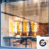 Backofen oder Café Business Weizenohren dekorativ Fensteraufkleber (Café-Fenster)