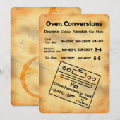 Backofen-Umrechnungstabelle Temperatur Flat Card (Vorne/Hinten)