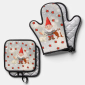 Backofenhalter und Mitt Ofenhandschuh & Topflappen-Set (Vorderseite/Rückseite)