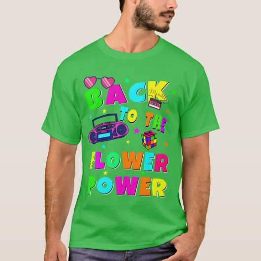 Backohe Flower Power Retro T-Shirt (Vorderseite)