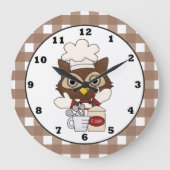 Backowl Cartoon Küchenuhr Große Wanduhr (Vorderseite)
