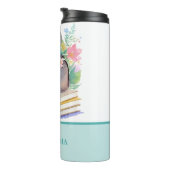 Backpack & Blume Farbige Aquarellbilder Thermosbecher (Nach rechts gedreht)