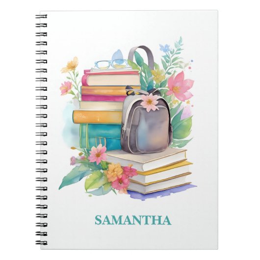 Backpack-Blume für Aquarellbücher Teenager-Journal Notizblock (Vorderseite)