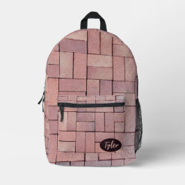 Backpack Brick Pattern mit Name Bedruckter Rucksack