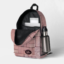 Backpack Brick Pattern mit Name Bedruckter Rucksack
