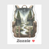 Backpack Forest Waterfall Vinyl Sticker | Decal (Blatt)