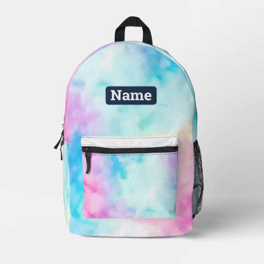 Backpack für individuelle Name Pastel Gefärbte Kra Bedruckter Rucksack (Vorderseite)