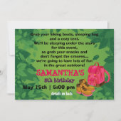 BackPack Girl's Camping Geburtstagsparty Einladung (Vorderseite)