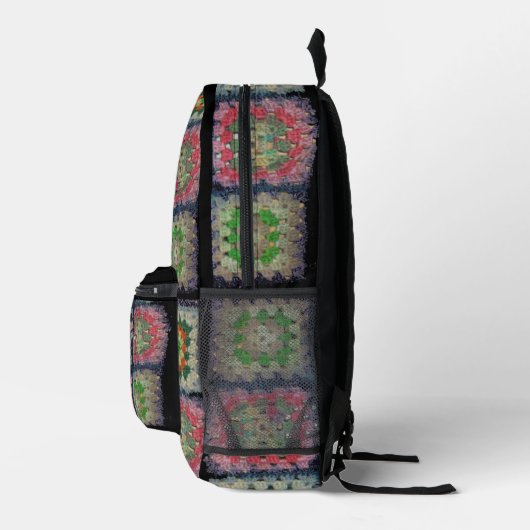 Backpack - Granny Square Crochet Pattern Bedruckter Rucksack (Rechts)