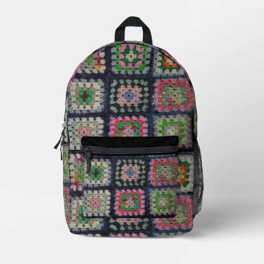 Backpack - Granny Square Crochet Pattern Bedruckter Rucksack (Vorderseite)