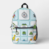 Backpack mit Mini Explorer Icons Bedruckter Rucksack (Vorderseite)