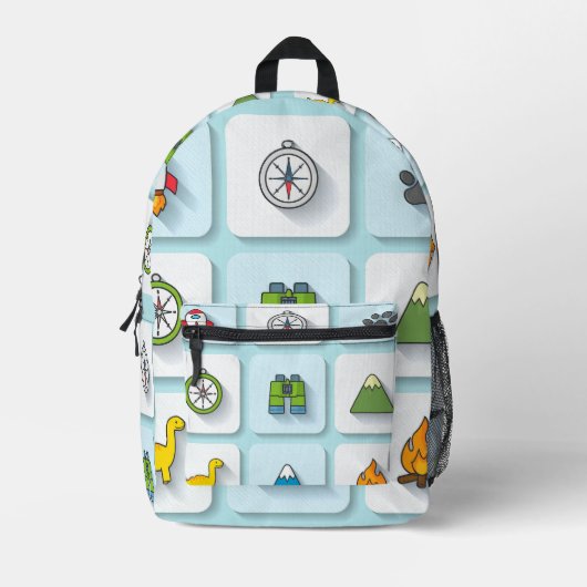 Backpack mit Mini Explorer Icons Bedruckter Rucksack (Vorderseite)