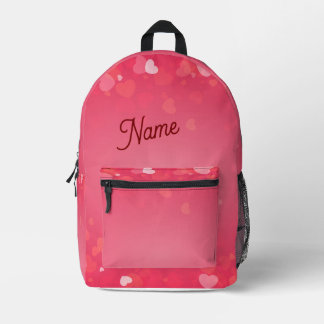 Backpack mit personalisiertem rosa Herz - Individu Bedruckter Rucksack