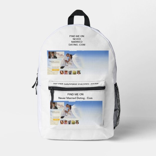 Backpack Nie Verheiratet Verabredet Bedruckter Rucksack (Vorderseite)