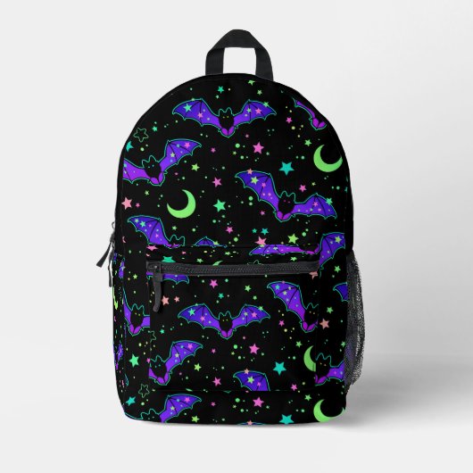Backpack - "Purple Bats" Bedruckter Rucksack (Vorderseite)