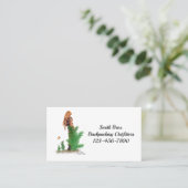 Backpack Redhead Hiker Girl Business Cards Visitenkarte (Stehend Vorderseite)