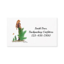 Backpack Redhead Hiker Girl Business Cards