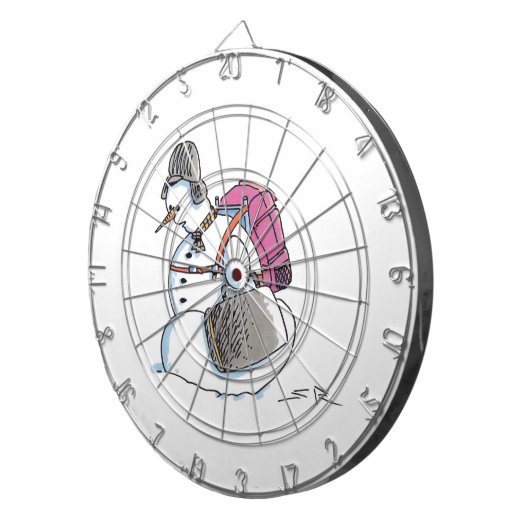 Backpack Snowman Dartboard Dartscheibe (Vorderseite rechts)
