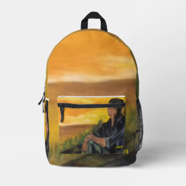 Backpack : Thinking within The Morning Sunrise .  Bedruckter Rucksack