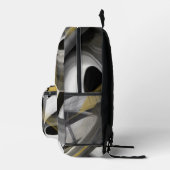 Backpack Trend Abstrakt Art Schwarz-weiß Gold Bedruckter Rucksack (Rechts)