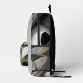 Backpack Trend Abstrakt Art Schwarz-weiß Gold Bedruckter Rucksack (Rechts)