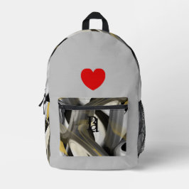 Backpack Trend Abstrakt Art Schwarz-weiß Gold Bedruckter Rucksack