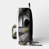 Backpack Trend Abstrakt Art Schwarz-weiß Gold Bedruckter Rucksack (Rechts)
