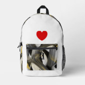 Backpack Trend Abstrakt Art Schwarz-weiß Gold Bedruckter Rucksack (Vorderseite)