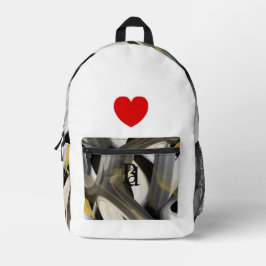 Backpack Trend Abstrakt Art Schwarz-weiß Gold Bedruckter Rucksack