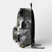 Backpack Trend Abstrakt Art Schwarz-weiß Gold Bedruckter Rucksack (Rechts)