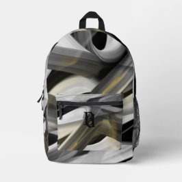 Backpack Trend Abstrakt Art Schwarz-weiß Gold Bedruckter Rucksack