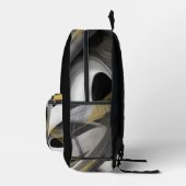 Backpack Trend Abstrakt Art Schwarz-weiß Gold Bedruckter Rucksack (Rechts)