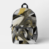 Backpack Trend Abstrakt Art Schwarz-weiß Gold Bedruckter Rucksack (Vorderseite)
