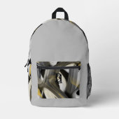 Backpack Trend Abstrakt Art Schwarz-weiß Gold Bedruckter Rucksack (Vorderseite)