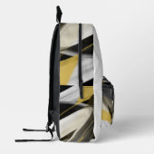 Backpack Trend Abstrakt Art Schwarz-weiß Gold Bedruckter Rucksack (Links)