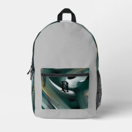 Backpack Trend Abstrakt Art Schwarz-weiß grün Bedruckter Rucksack