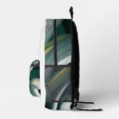 Backpack Trend Abstrakt Art Schwarz-weiß grün Bedruckter Rucksack (Rechts)