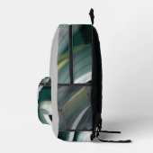 Backpack Trend Abstrakt Art Schwarz-weiß grün Bedruckter Rucksack (Rechts)