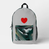 Backpack Trend Abstrakt Art Schwarz-weiß grün Bedruckter Rucksack (Vorderseite)