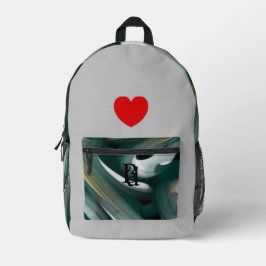 Backpack Trend Abstrakt Art Schwarz-weiß grün Bedruckter Rucksack