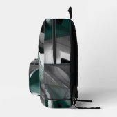 Backpack Trend Abstrakt Art Schwarz-weiß grün Bedruckter Rucksack (Rechts)