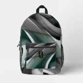 Backpack Trend Abstrakt Art Schwarz-weiß grün Bedruckter Rucksack (Vorderseite)