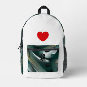 Backpack Trend Abstrakt Art Schwarz-weiß grün Bedruckter Rucksack (Vorderseite)