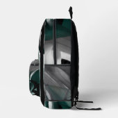 Backpack Trend Abstrakt Art Schwarz-weiß grün Bedruckter Rucksack (Rechts)