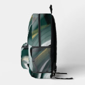 Backpack Trend Abstrakt Art Schwarz-weiß grün Bedruckter Rucksack (Rechts)